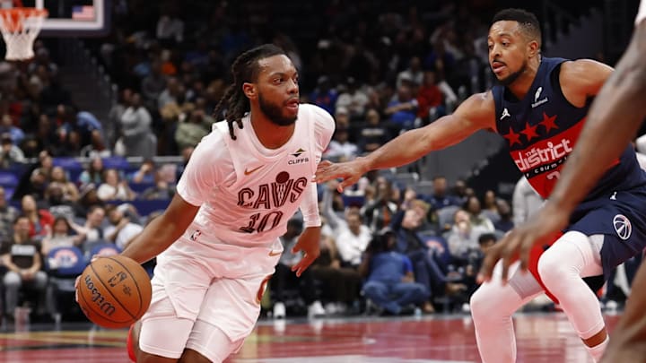 Cleveland Cavaliers guard Darius Garland and Washington Wizards guard CJ McCollum Cleveland Cavaliers guard Darius Garland and Washington Wizards guard CJ McCollum