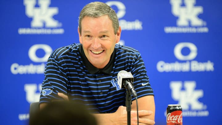 Athletic Director Mitch Barnhart holds a press conference during the UK football media day at Kroger Filed in Lexington, Kentucky on Friday, August 3, 2018. 

Kentucky football 2018 Media Day