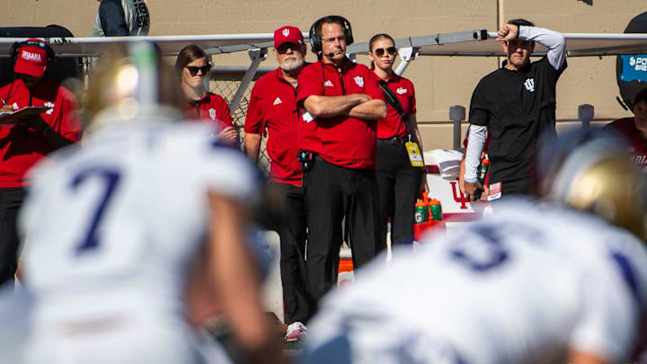 Indiana Head Coach Curt Cignetti during the Indiana versus Washington football game at Memorial Stadium on Oct. 26, 2024.