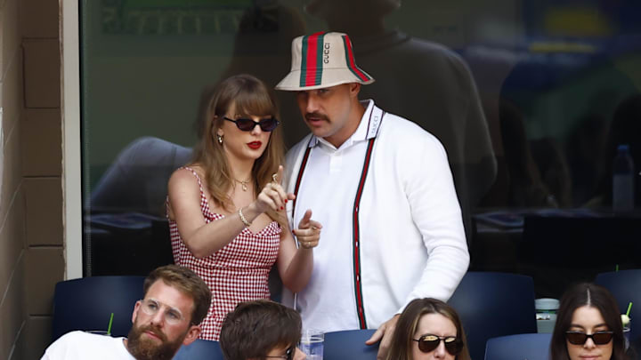 Kylie Kelce explained why she doesn't discuss Travis Kelce and Taylor Swift on her podcast.