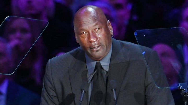 Jordan durante su aparición en el homenaje a Kobe Bryant 