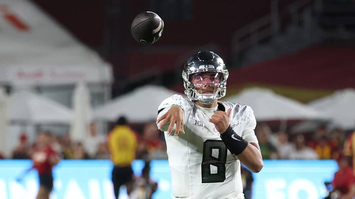 Oregon quarterback Dylan Raiola could start against Nebraska, his former team, on Saturday night. Oregon quarterback Dylan Raiola could start against Nebraska, his former team, on Saturday night.