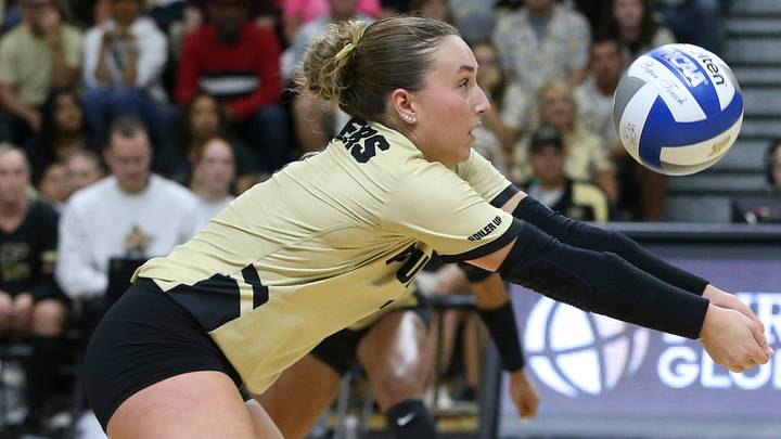 Purdue Boilermakers defensive specialist Ryan McAleer (3) hits the ball. Purdue Boilermakers defensive specialist Ryan McAleer (3) hits the ball.