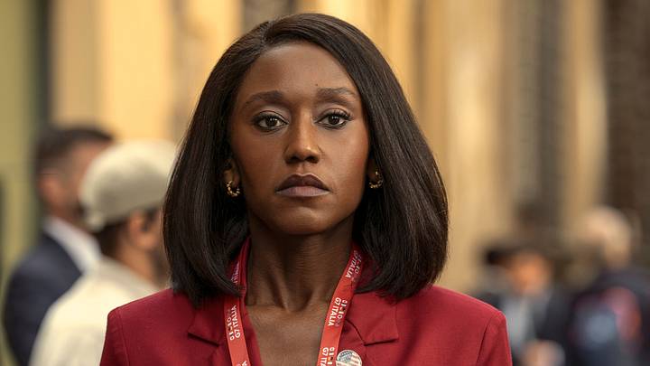 The Diplomat. Nana Mensah as Billie Appiah in episode 407 of The Diplomat. Cr. Erika Kuenka/Netflix © 2026