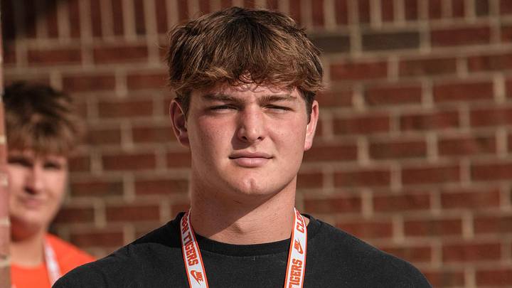 Carter Jones of Poquoson High in Virginia during a Clemson football recruiting visit