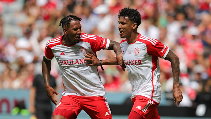 Jerome Boateng (l.) mit Ex-Teamkollege Luis Gustavo Jerome Boateng (l.) mit Ex-Teamkollege Luis Gustavo