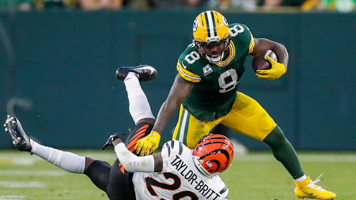 Green Bay Packers running back Josh Jacobs.