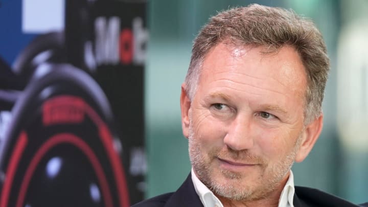 Christian Horner, Team Principal of Oracle Red Bull Racing, speaks at the Red Bull Fan Zone, a private event at Oracle headquarters, on Wednesday October 18, 2023. Christian Horner, Team Principal of Oracle Red Bull Racing, speaks at the Red Bull Fan Zone, a private event at Oracle headquarters, on Wednesday October 18, 2023.