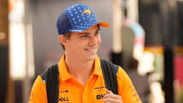 McLaren driver Oscar Piastri of Australia arrives at the Formula 1 Lenovo United States Grand Prix