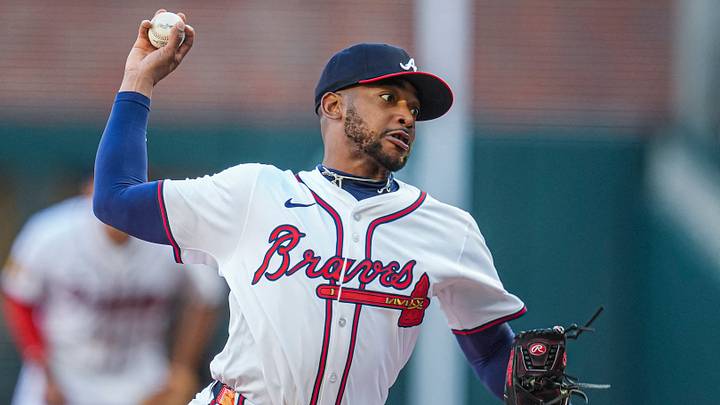 Atlanta Braves starting pitcher Darius Vines (61) pitches Atlanta Braves starting pitcher Darius Vines (61) pitches