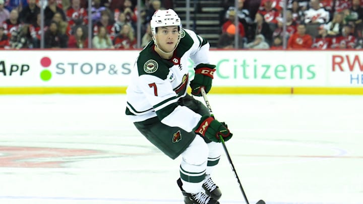 Minnesota Wild defenseman Brock Faber (7). Mandatory Credit: John Jones-USA TODAY Sports