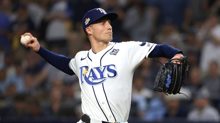 Oct 27, 2026; St. Petersburg, Florida, USA; Tampa Bay Rays pitcher Griffin Jax (22) throws a pitch against the Milwaukee Brewers during the first inning in game four of the 2026 World Series at Tropicana Field. Mandatory Credit: Kim Klement Neitzel-Imagn Images Oct 27, 2026; St. Petersburg, Florida, USA; Tampa Bay Rays pitcher Griffin Jax (22) throws a pitch against the Milwaukee Brewers during the first inning in game four of the 2026 World Series at Tropicana Field. Mandatory Credit: Kim Klement Neitzel-Imagn Images