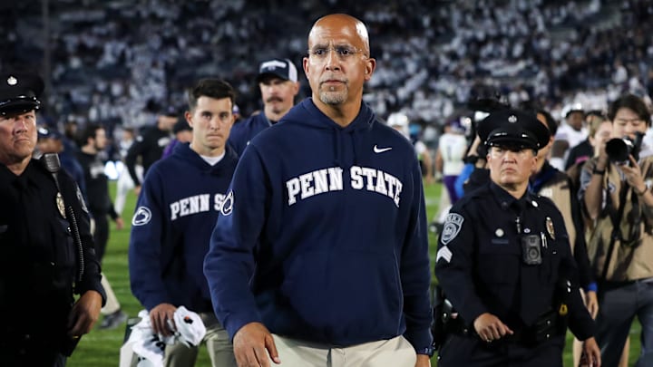 Penn State Nittany Lions head coach James Franklin walks off the field following the game against the Northwestern Wildcats at Beaver Stadium. Penn State Nittany Lions head coach James Franklin walks off the field following the game against the Northwestern Wildcats at Beaver Stadium.