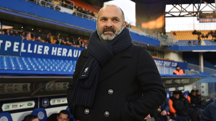 Pascal Dupraz lors d'un match de Coupe de France entre Montpellier et son ancienne équipe, Caen.