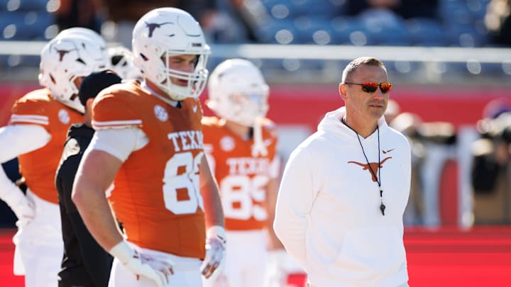 Texas Longhorns head coach Steve Sarkisian looks on before a game against the Michigan Wolverines