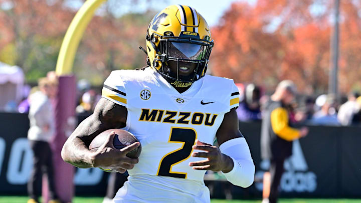 Oct 12, 2024; Amherst, Massachusetts, USA; Missouri Tigers cornerback Toriano Pride Jr. (2) warms up before a game against the Massachusetts Minutemen at Warren McGuirk Alumni Stadium. Mandatory Credit: Eric Canha-Imagn Images Oct 12, 2024; Amherst, Massachusetts, USA; Missouri Tigers cornerback Toriano Pride Jr. (2) warms up before a game against the Massachusetts Minutemen at Warren McGuirk Alumni Stadium. Mandatory Credit: Eric Canha-Imagn Images