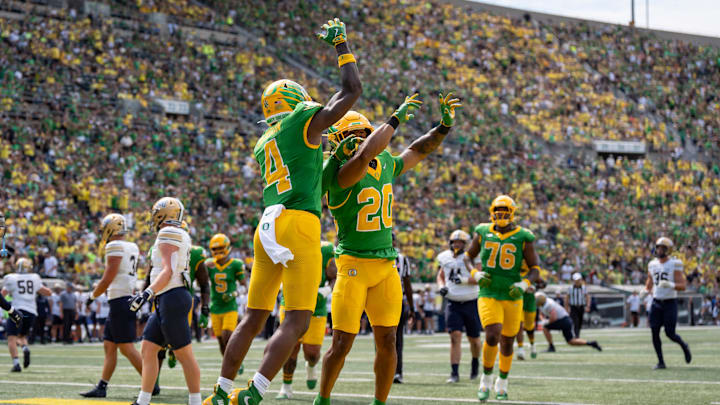 Four Oregon running backs have scored a touchdown, and five Ducks have a carry of 25 yards or more. After two games Tulane transfer Makhi Hughes has just 10 carries for 32 yards.