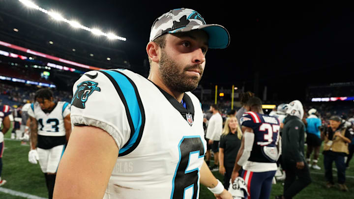 Baker Mayfield will make his first start for the Panthers in Week 1 against his former team.