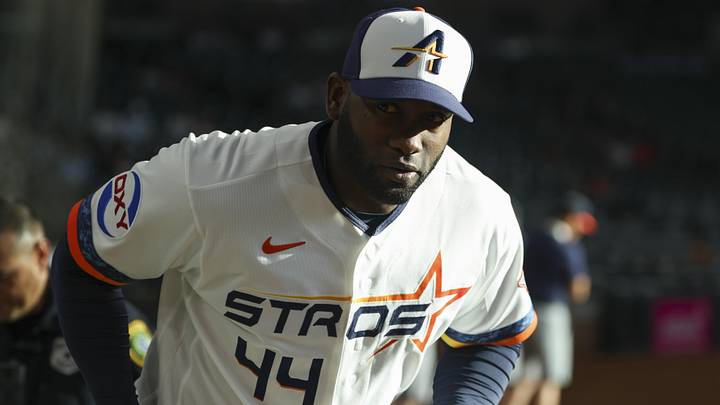 May 11, 2026; Houston, Texas, USA; Houston Astros designated hitter Yordan Alvarez (44) jogs onto the field before the game against the Seattle Mariners at Daikin Park. Mandatory Credit: Troy Taormina-Imagn Images May 11, 2026; Houston, Texas, USA; Houston Astros designated hitter Yordan Alvarez (44) jogs onto the field before the game against the Seattle Mariners at Daikin Park. Mandatory Credit: Troy Taormina-Imagn Images