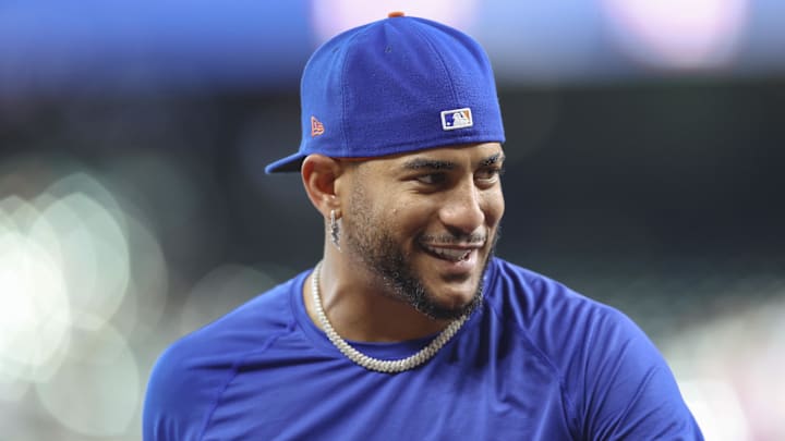 Mar 28, 2025; Houston, TX, USA; New York Mets center fielder Jose Siri (19) after batting practice before the game against the Houston Astros at Daikin Park. Mandatory Credit: Troy Taormina-Imagn Images Mar 28, 2025; Houston, TX, USA; New York Mets center fielder Jose Siri (19) after batting practice before the game against the Houston Astros at Daikin Park. Mandatory Credit: Troy Taormina-Imagn Images
