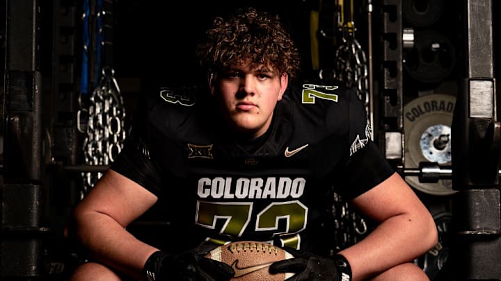 Windsor (Colorado) offensive lineman Deacon Schmitt on a visit to Colorado