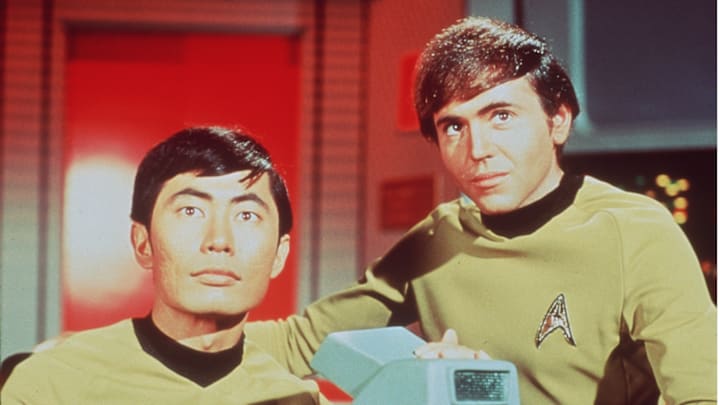George Takei As Sulu (L) And Walter Koenig As Chekov (R) In The Television Series Star Trek