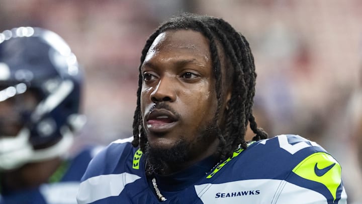 Seattle Seahawks cornerback Riq Woolen Seattle Seahawks cornerback Riq Woolen