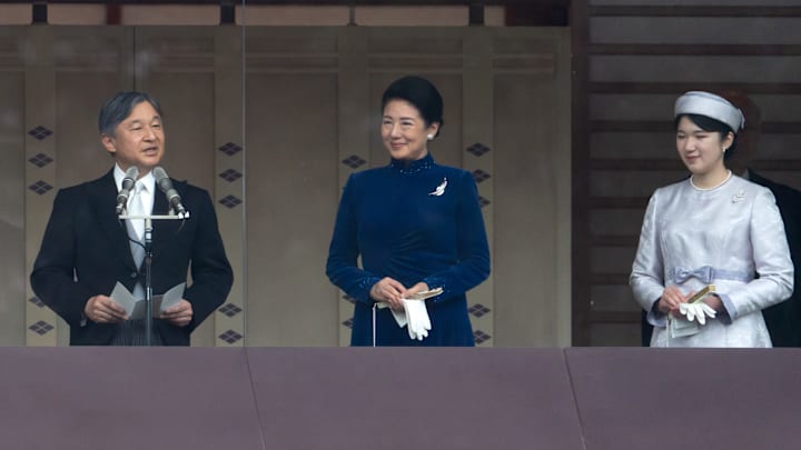 Japan's Emperor And Royal Family Greet Public On Emperor's Birthday