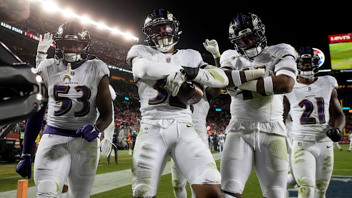 Dec 25, 2023; Santa Clara, California, USA; Baltimore Ravens linebacker Del'Shawn Phillips (53),