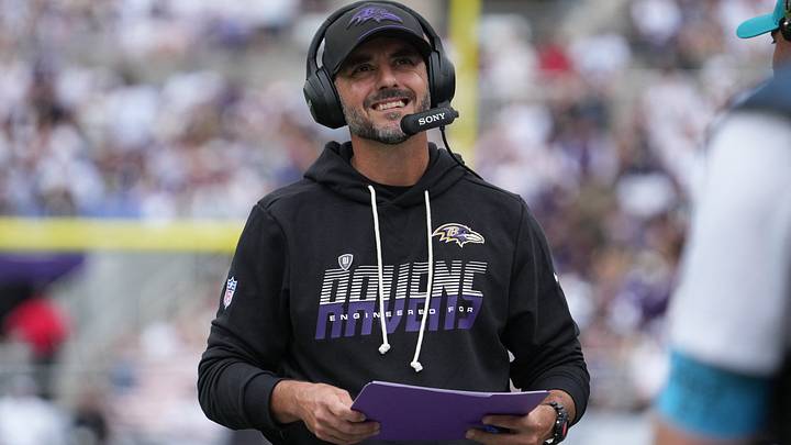 Sep 20, 2026; Baltimore, Maryland, USA; Baltimore Ravens head coach Jesse Minter looks on in the first quarter against the New Orleans Saints at M&T Bank Stadium. Mandatory Credit: James Lang-Imagn Images Sep 20, 2026; Baltimore, Maryland, USA; Baltimore Ravens head coach Jesse Minter looks on in the first quarter against the New Orleans Saints at M&T Bank Stadium. Mandatory Credit: James Lang-Imagn Images