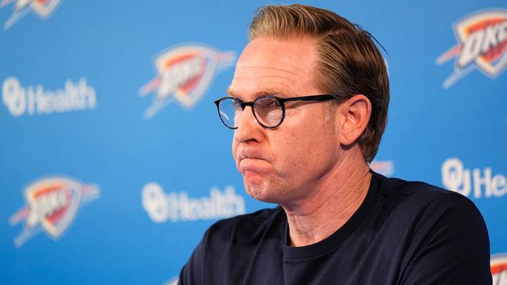 Sam Presti, Thunder General Manager, has his end-of-season media access, Monday, June 8, 2026.