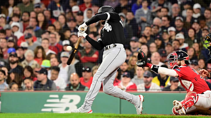 Sep 22, 2023; Boston, Massachusetts, USA; Chicago White Sox shortstop Tim Anderson (7) bats against the against the Boston Red Sox during the seventh inning at Fenway Park. Mandatory Credit: Eric Canha-Imagn Images Sep 22, 2023; Boston, Massachusetts, USA; Chicago White Sox shortstop Tim Anderson (7) bats against the against the Boston Red Sox during the seventh inning at Fenway Park. Mandatory Credit: Eric Canha-Imagn Images
