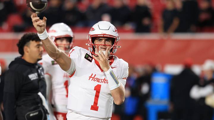 Oct 24, 2026; Salt Lake City, Utah, USA; Houston Cougars quarterback Conner Weigman (1) warms up before the game against the Utah Utes at Rice-Eccles Stadium. Mandatory Credit: Rob Gray-Imagn Images Oct 24, 2026; Salt Lake City, Utah, USA; Houston Cougars quarterback Conner Weigman (1) warms up before the game against the Utah Utes at Rice-Eccles Stadium. Mandatory Credit: Rob Gray-Imagn Images