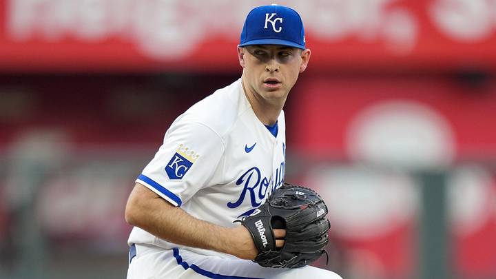 Apr 21, 2026; Kansas City, Missouri, USA; Kansas City Royals pitcher Kris Bubic (50) pitches during the first inning against the Baltimore Orioles at Kauffman Stadium. Mandatory Credit: Jay Biggerstaff-Imagn Images