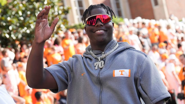 5-star Tennessee football commit David Sanders Jr. during the Vol Walk before a game between Tennessee and Kent State in Neyland Stadium, in Knoxville, Tenn., Saturday, Sept. 14, 2024.