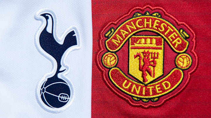 The Tottenham Hotspur and Manchester United Club Badges