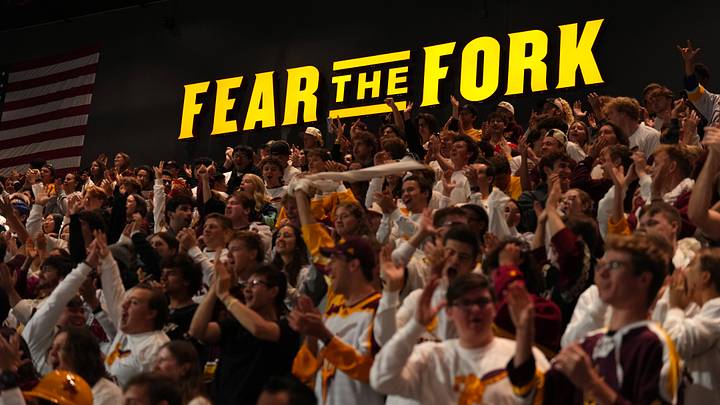 Oct 3, 2025; Tempe, AZ, USA; Arizona State Sun Devils fans cheer against the Penn State Nittany during the second period at Mullett Arena. Mandatory Credit: Joe Camporeale-Imagn Images