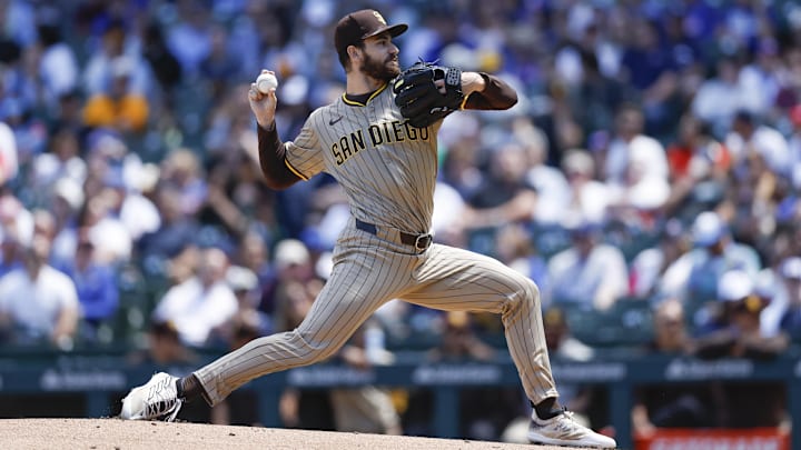 May 8, 2024; Chicago, Illinois, USA; San Diego Padres starting pitcher Dylan Cease (84) delivers