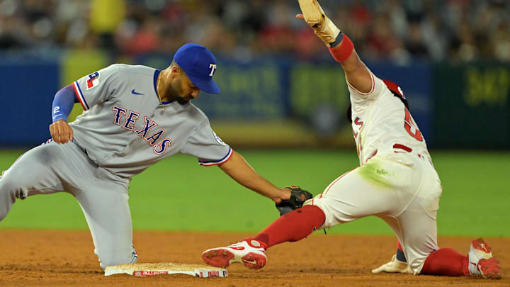 Marcus Semien, left, has excelled in the field at second base
