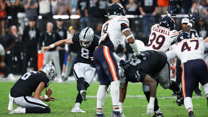 Daniel Carlson's 54-yard field goal attempt was blocked by Josh Blackwell and the Bears escaped with a 25-24 win.