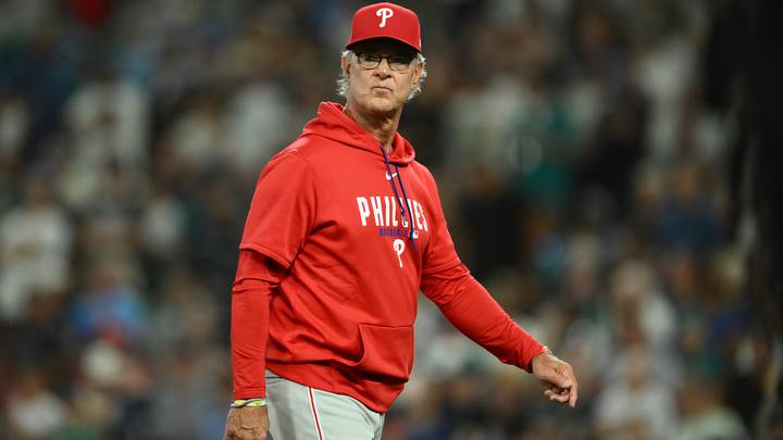 Aug 25, 2026; Seattle, Washington, USA; Philadelphia Phillies manager Don Mattingly during the seventh inning against the Seattle Mariners at T-Mobile Park. Mandatory Credit: Steven Bisig-Imagn Images Aug 25, 2026; Seattle, Washington, USA; Philadelphia Phillies manager Don Mattingly during the seventh inning against the Seattle Mariners at T-Mobile Park. Mandatory Credit: Steven Bisig-Imagn Images