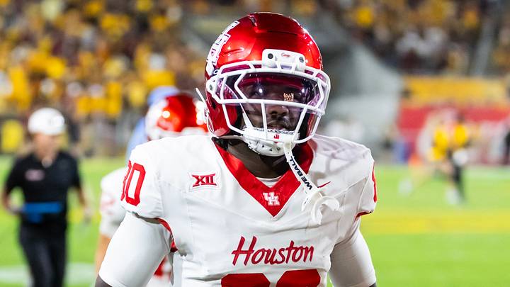 Oct 25, 2025; Tempe, Arizona, USA; Houston Cougars wide receiver Jaquise Martin (80) against the Arizona State Sun Devils at Mountain America Stadium. Mandatory Credit: Mark J. Rebilas-Imagn Images Oct 25, 2025; Tempe, Arizona, USA; Houston Cougars wide receiver Jaquise Martin (80) against the Arizona State Sun Devils at Mountain America Stadium. Mandatory Credit: Mark J. Rebilas-Imagn Images