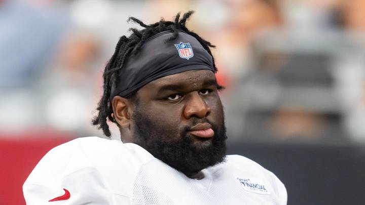 Aug 2, 2025; Glendale, AZ, USA; Arizona Cardinals defensive lineman Dalvin Tomlinson (94) during the Red and White practice in training camp at State Farm Stadium. Mandatory Credit: Mark J. Rebilas-Imagn Images