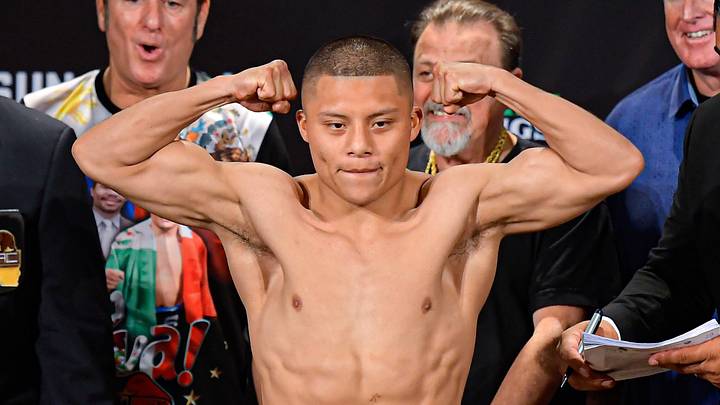 Isaac Cruz during the Weigh-In Ceremony prior to the heavyweight boxing match at Gold Ballroom 3 at the J.W. Marriott. Isaac Cruz during the Weigh-In Ceremony prior to the heavyweight boxing match at Gold Ballroom 3 at the J.W. Marriott.