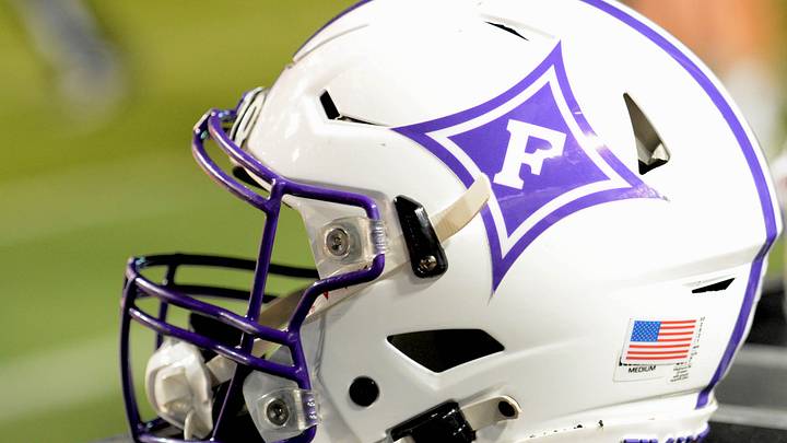Sep 18, 2021; Raleigh, North Carolina, USA; A general view of a Furman Paladins helmet during the second half at Carter-Finley Stadium. Mandatory Credit: Rob Kinnan-USA TODAY Sports Sep 18, 2021; Raleigh, North Carolina, USA; A general view of a Furman Paladins helmet during the second half at Carter-Finley Stadium. Mandatory Credit: Rob Kinnan-USA TODAY Sports