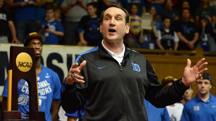Mike Krzyzewski won five national titles as the head coach at Duke. Mike Krzyzewski won five national titles as the head coach at Duke.