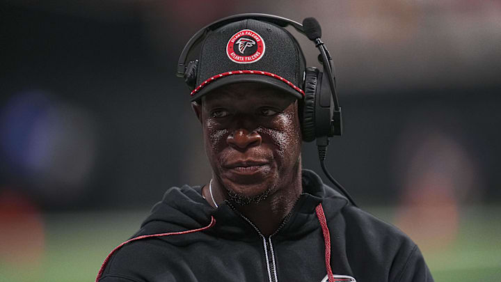 Atlanta Falcons head coach Raheem Morris Atlanta Falcons head coach Raheem Morris