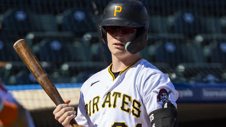 Oct 26, 2022; Surprise, Arizona, USA; Pittsburgh Pirates catcher Henry Davis plays for the Surprise
