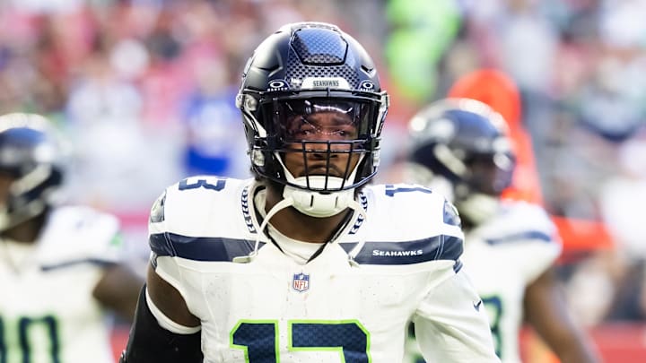 Dec 8, 2024; Glendale, Arizona, USA; Seattle Seahawks linebacker Ernest Jones IV (13) against the Arizona Cardinals at State Farm Stadium. Mandatory Credit: Mark J. Rebilas-Imagn Images Dec 8, 2024; Glendale, Arizona, USA; Seattle Seahawks linebacker Ernest Jones IV (13) against the Arizona Cardinals at State Farm Stadium. Mandatory Credit: Mark J. Rebilas-Imagn Images