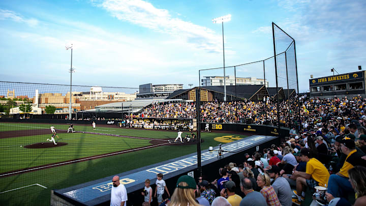 A general view during a NCAA Big Ten Conference baseball game between Iowa and Michigan State, Friday, May 12, 2023, at Duane Banks Field in Iowa City, Iowa.